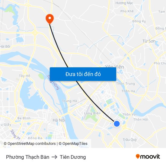 Phường Thạch Bàn to Tiên Dương map