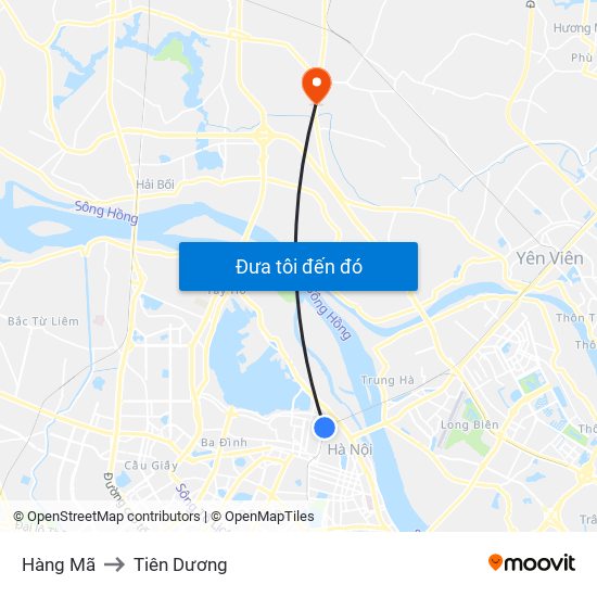 Hàng Mã to Tiên Dương map