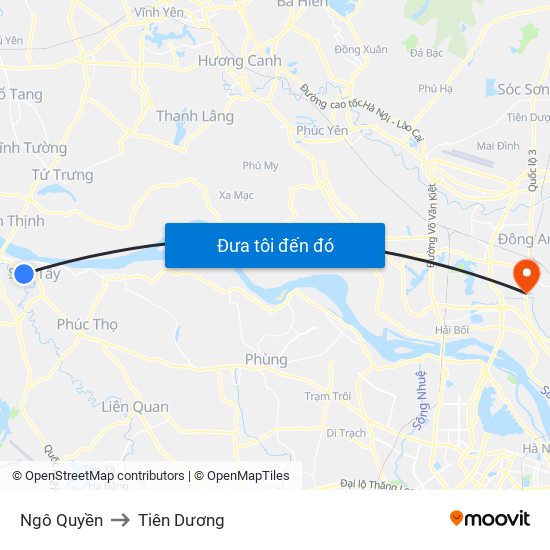 Ngô Quyền to Tiên Dương map