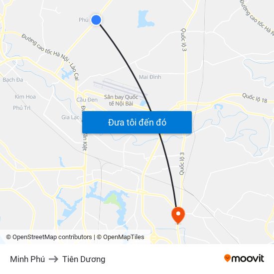 Minh Phú to Tiên Dương map