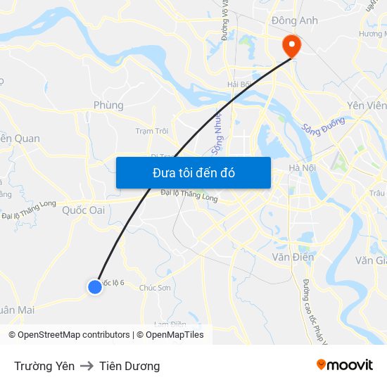 Trường Yên to Tiên Dương map