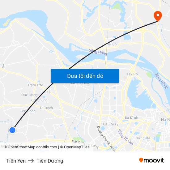 Tiền Yên to Tiên Dương map