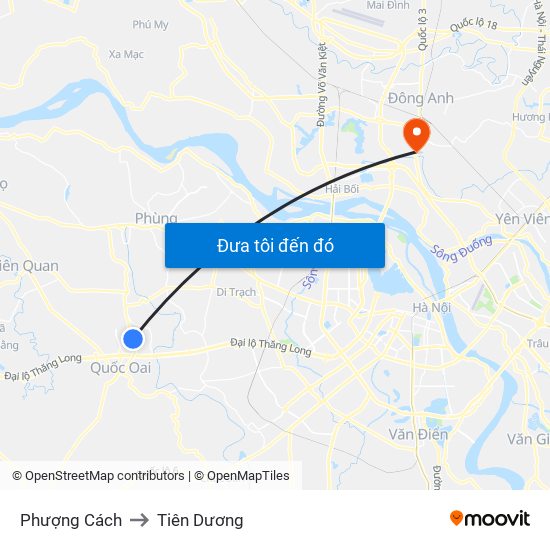 Phượng Cách to Tiên Dương map