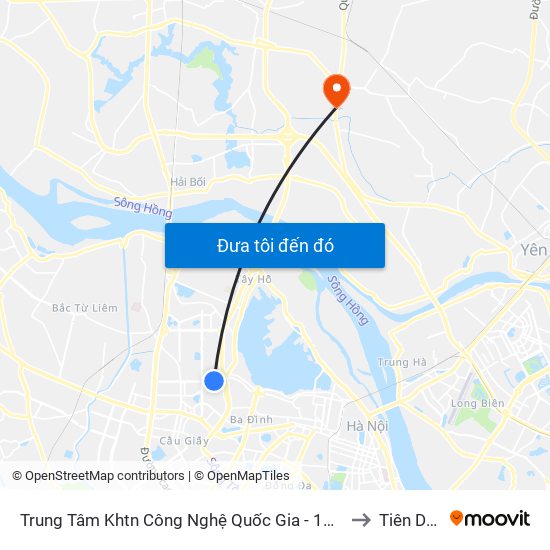 Trung Tâm Khtn Công Nghệ Quốc Gia - 18 Hoàng Quốc Việt to Tiên Dương map