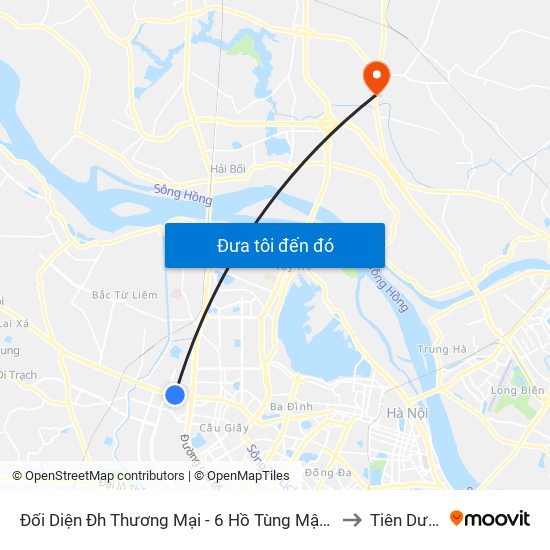 Đối Diện Đh Thương Mại - 6 Hồ Tùng Mậu (Cột Sau) to Tiên Dương map