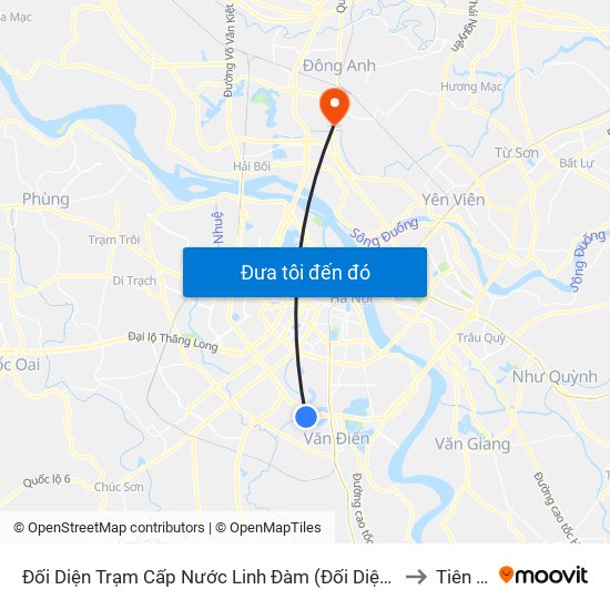 Đối Diện Trạm Cấp Nước Linh Đàm (Đối Diện Chung Cư Hh1c) - Nguyễn Hữu Thọ to Tiên Dương map