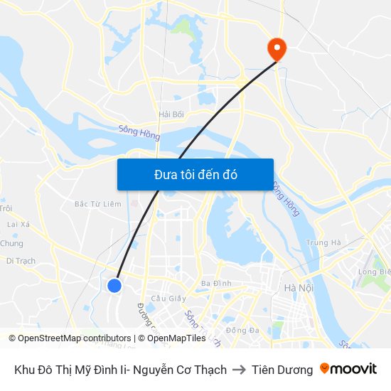Khu Đô Thị Mỹ Đình Ii- Nguyễn Cơ Thạch to Tiên Dương map