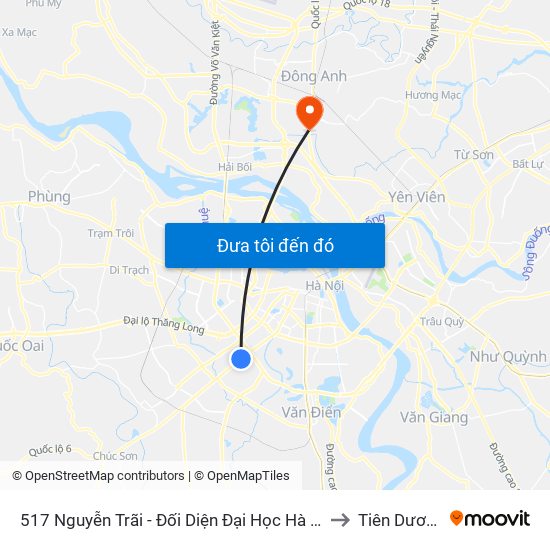 517 Nguyễn Trãi - Đối Diện Đại Học Hà Nội to Tiên Dương map