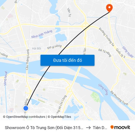 Showroom Ô Tô Trung Sơn (Đối Diện 315 Phạm Văn Đồng) to Tiên Dương map