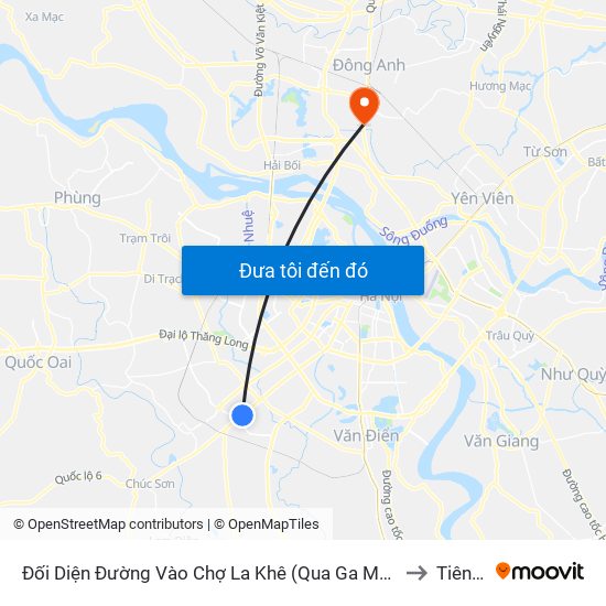 Đối Diện Đường Vào Chợ La Khê (Qua Ga Metro La Khê) - 405 Quang Trung (Hà Đông) to Tiên Dương map