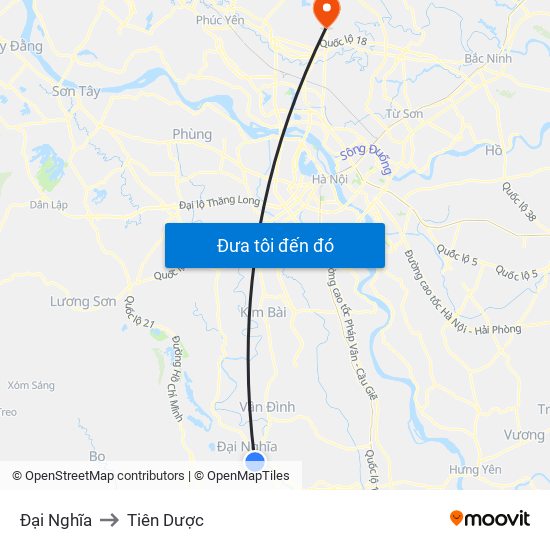 Đại Nghĩa to Tiên Dược map