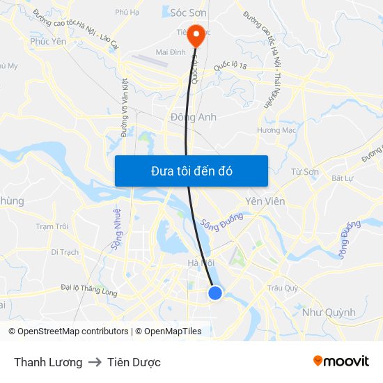 Thanh Lương to Tiên Dược map