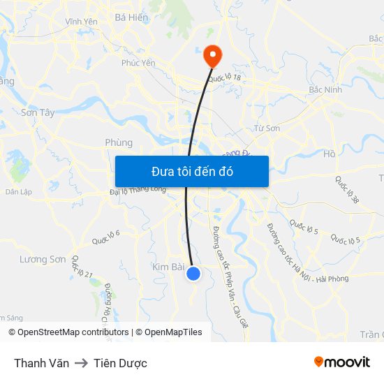 Thanh Văn to Tiên Dược map
