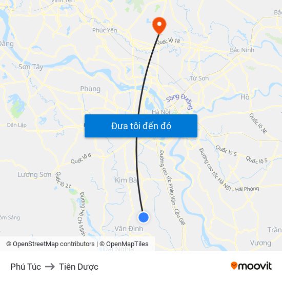 Phú Túc to Tiên Dược map