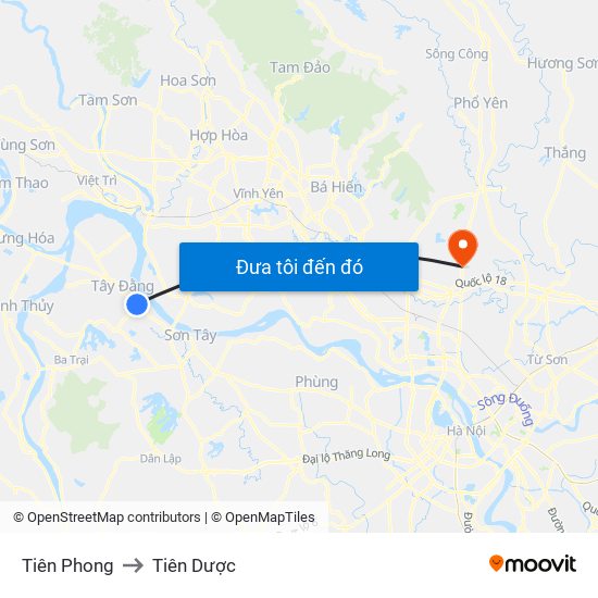 Tiên Phong to Tiên Dược map