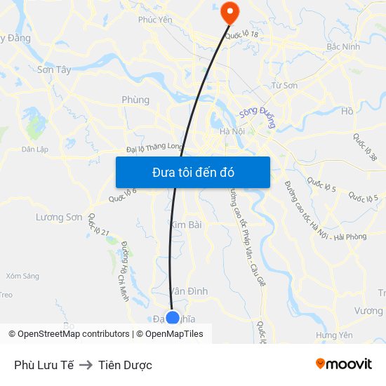 Phù Lưu Tế to Tiên Dược map