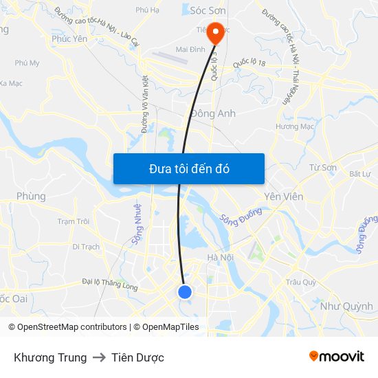 Khương Trung to Tiên Dược map