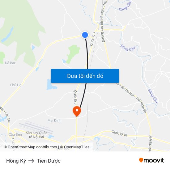 Hồng Kỳ to Tiên Dược map