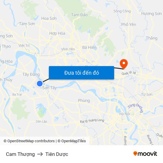 Cam Thượng to Tiên Dược map