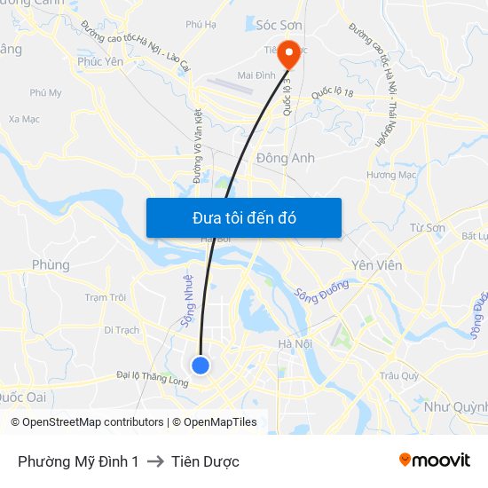 Phường Mỹ Đình 1 to Tiên Dược map