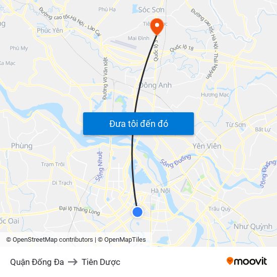 Quận Đống Đa to Tiên Dược map