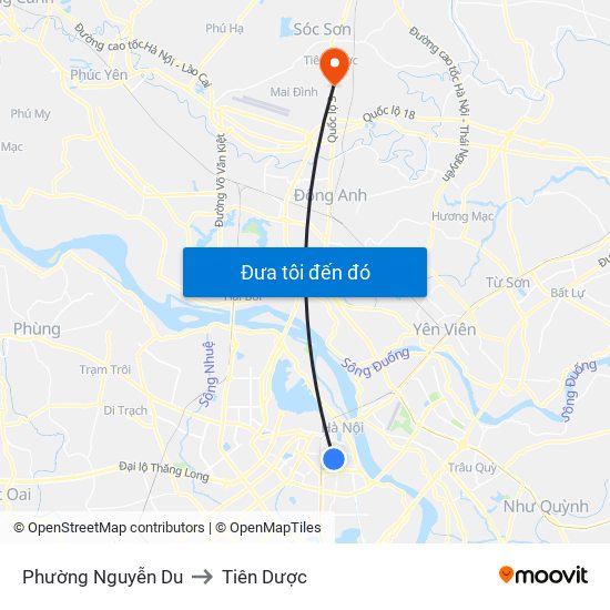 Phường Nguyễn Du to Tiên Dược map