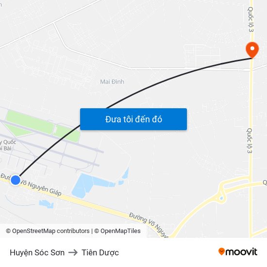 Huyện Sóc Sơn to Tiên Dược map