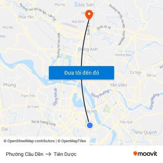 Phường Cầu Dền to Tiên Dược map