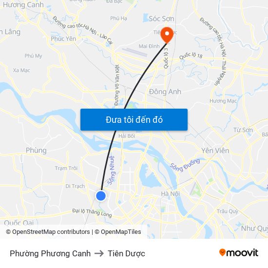 Phường Phương Canh to Tiên Dược map
