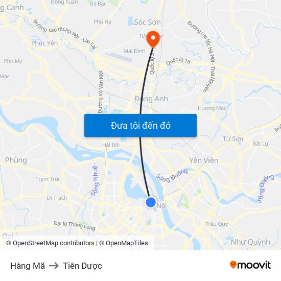 Hàng Mã to Tiên Dược map