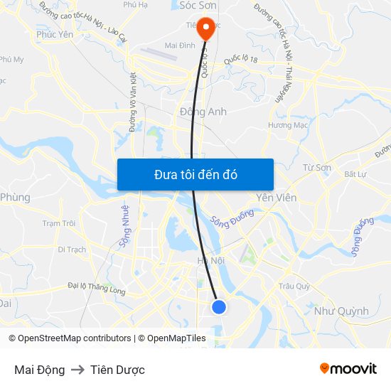 Mai Động to Tiên Dược map