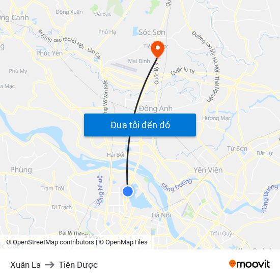 Xuân La to Tiên Dược map