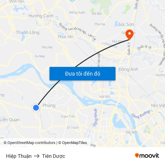 Hiệp Thuận to Tiên Dược map