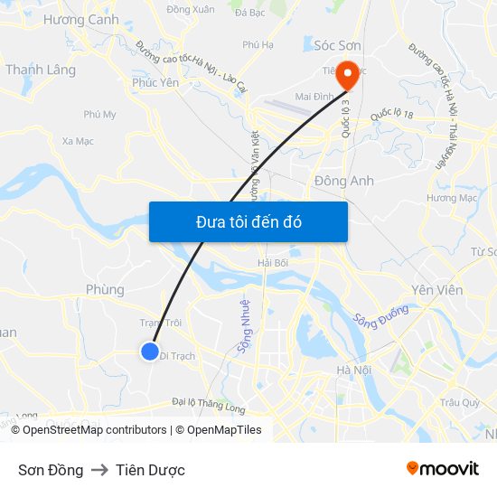 Sơn Đồng to Tiên Dược map
