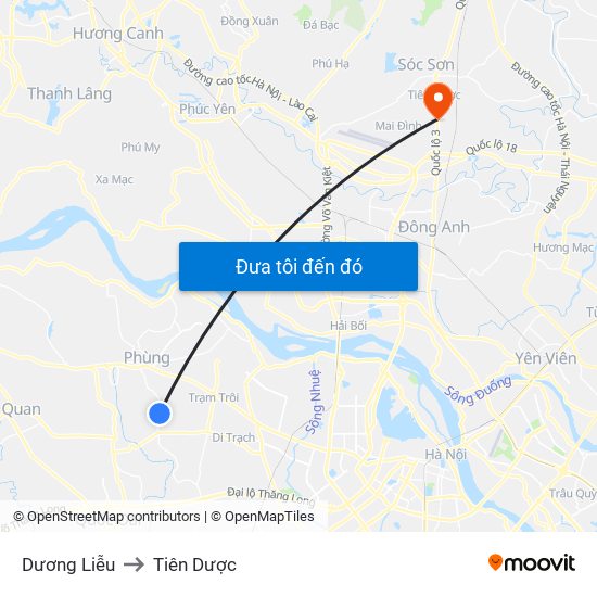 Dương Liễu to Tiên Dược map