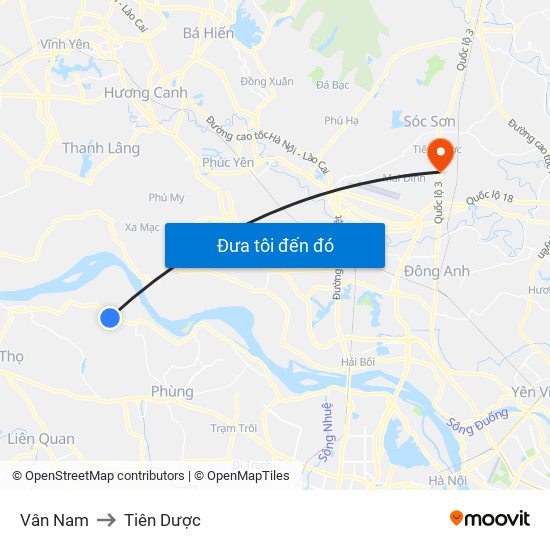Vân Nam to Tiên Dược map