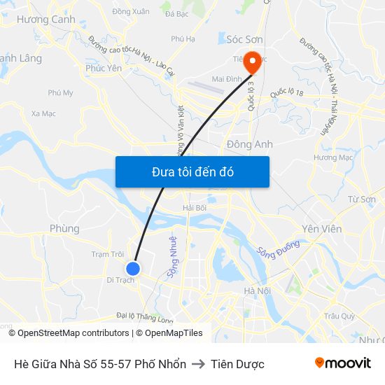 Hè Giữa Nhà Số 55-57 Phố Nhổn to Tiên Dược map