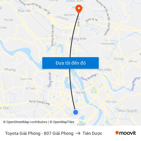 Toyota Giải Phóng - 807 Giải Phóng to Tiên Dược map