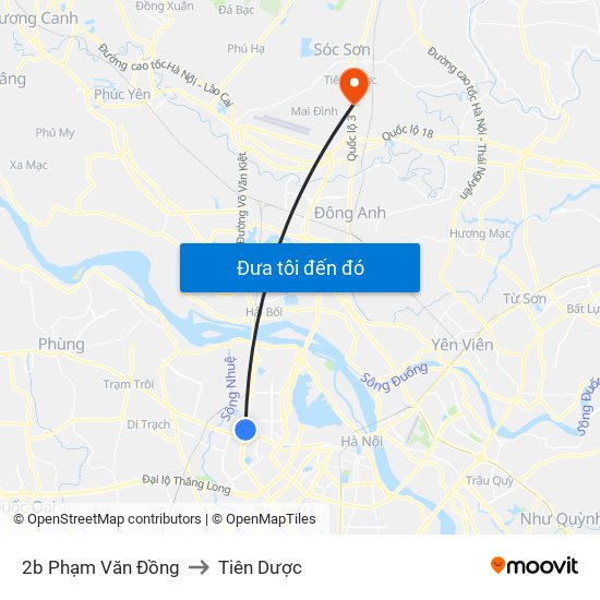 2b Phạm Văn Đồng to Tiên Dược map