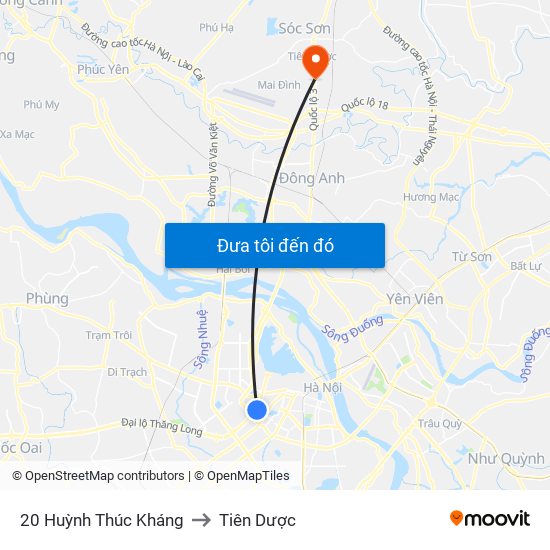 20 Huỳnh Thúc Kháng to Tiên Dược map