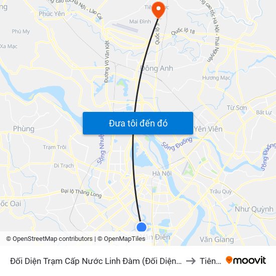 Đối Diện Trạm Cấp Nước Linh Đàm (Đối Diện Chung Cư Hh1c) - Nguyễn Hữu Thọ to Tiên Dược map