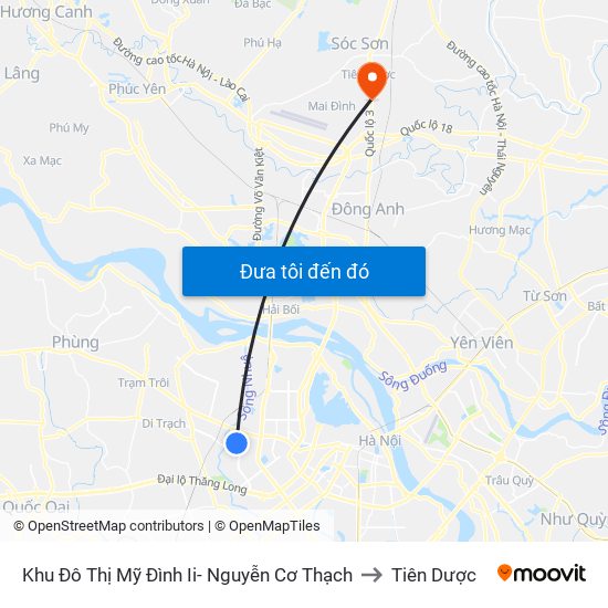 Khu Đô Thị Mỹ Đình Ii- Nguyễn Cơ Thạch to Tiên Dược map