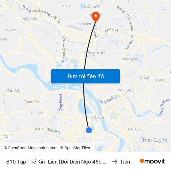 B10 Tập Thể Kim Liên (Đối Diện Ngõ 46b Phạm Ngọc Thạch) to Tiên Dược map