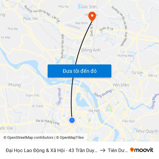 Đại Học Lao Động & Xã Hội - 43 Trần Duy Hưng to Tiên Dược map