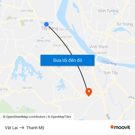 Vật Lại to Thanh Mỹ map