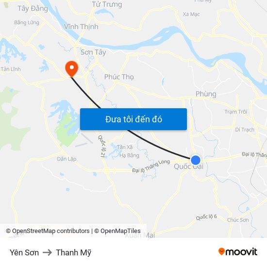 Yên Sơn to Thanh Mỹ map