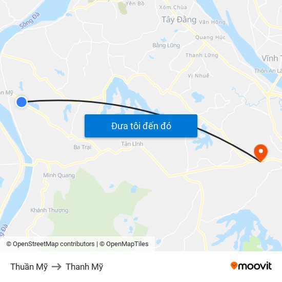 Thuần Mỹ to Thanh Mỹ map