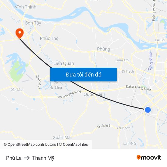 Phú La to Thanh Mỹ map