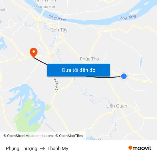 Phụng Thượng to Thanh Mỹ map