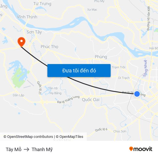 Tây Mỗ to Thanh Mỹ map